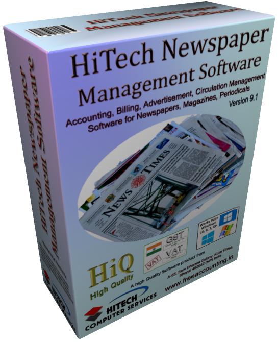 Newspaper publishing software , newspaper editing, Accounting Software for Magazines, computer software magazine, Free Business Software Downloads, Financial Accounting Software Download, Newspaper Software, Free business software downloads freeware sharware demo. Software for Hotels, Hospitals, traders, industries, petrol pumps, medical stores, newspapers, commodity brokers