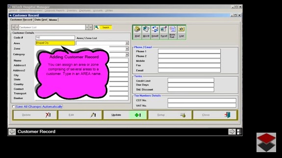 HiTech Hospital Manager, Accounting Software for Hospitals, Business Management and Accounting Software for hospitals, nursing homes, diagnostic labs. Modules : Rooms, Patients, Diagnostics, Payroll, Accounts & Utilities. Free Trial Download.