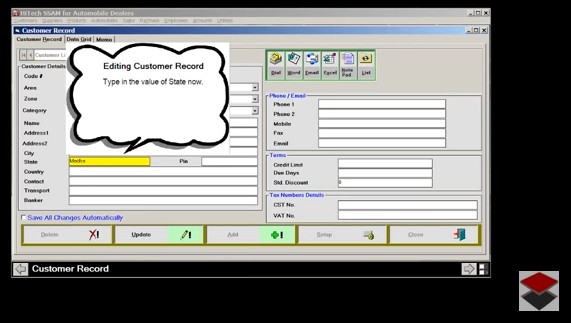HiTech SSAM for Automobile Dealers (Accounting Software), Business Management and Accounting Software for automobile dealers, service stations. Modules :Customers, Suppliers, Products, Automobiles, Sales, Purchase, Accounts & Utilities. Free Trial Download.