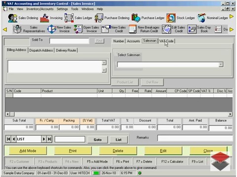 Business Management Software, VAT Accounting Software, Inventory Control Software, Free trial download of Business Management and VAT Accounting Software for Traders, Dealers, Stockists etc. Modules: Customers, Suppliers, Products / Inventory, Sales, Purchase, Accounts & Utilities. Free Trial Download.