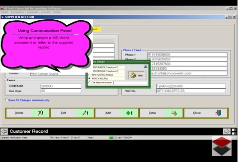 HiTech - Online Accounting Software, Business Accounting Package, A Web based Accounting Package designed to meet the requirements of small and medium sized business. This web based software is extremely handy in automating the routine accounting tasks.