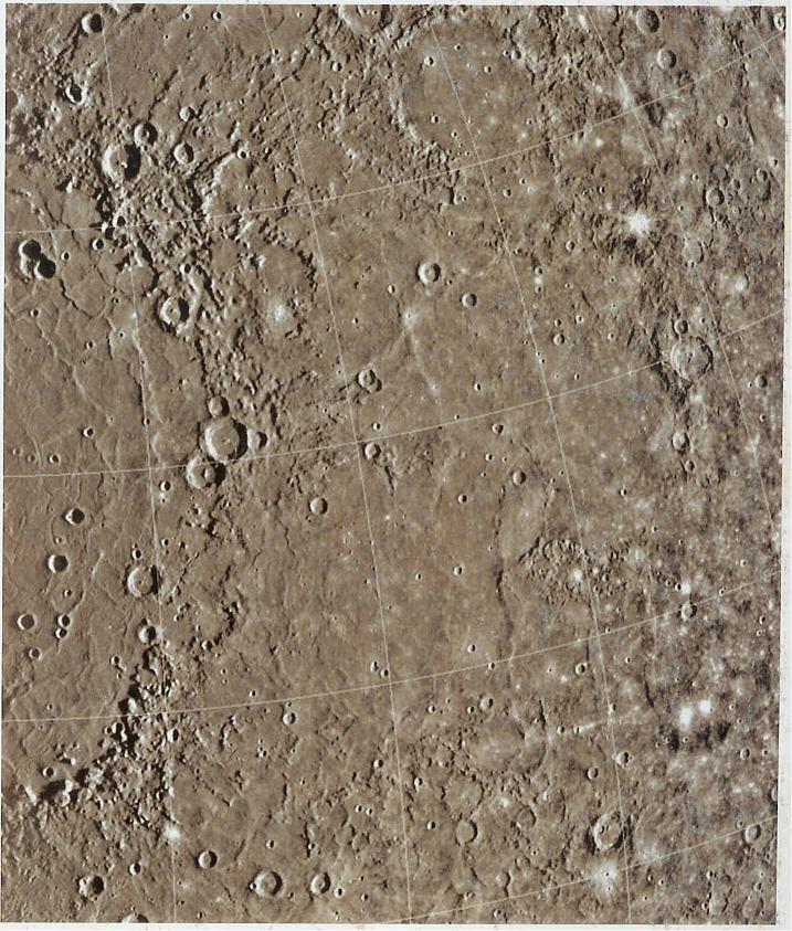 Caloris Craterd Mercury, Cratered Mercury 1, Mercury photographed by Mariner 10, Cratered Mercury, Mercury Surface, Planet Mercury, Surface of Mercury, Mercury Basin, Planet Mercury, The planet of scorching heat, 